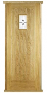 Cottage Diamond Prehung Solid Oak External Door